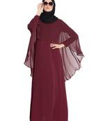 Maroon Plain kashibo Islamic Abaya