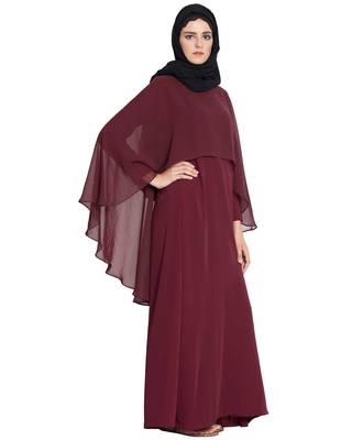 Maroon Plain kashibo Islamic Abaya 3
