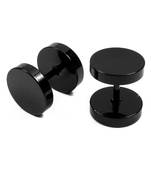 316L surgical stainless steel black dumbell barbell mens ear stud earring