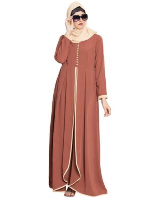 Rust Plain kashibo Islamic Abaya 1