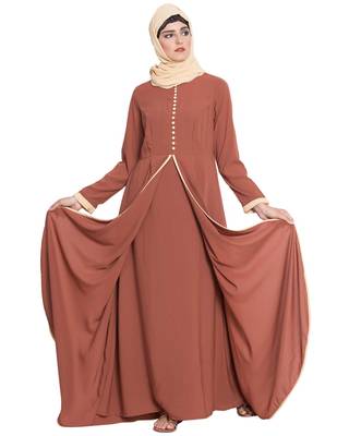 Rust Plain kashibo Islamic Abaya 2
