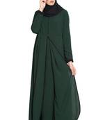 Dark Green Plain kashibo Islamic Abaya