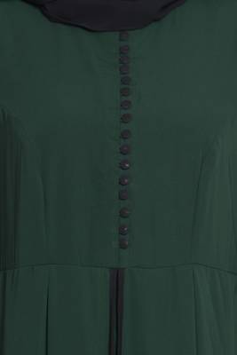 Dark Green Plain kashibo Islamic Abaya 5