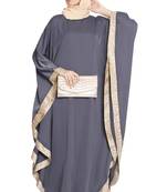 Dark Grey Plain Nida Islamic Abaya