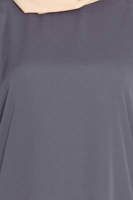 Dark Grey Plain Nida Islamic Abaya 5