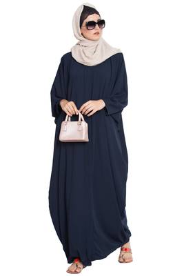 Navy Blue Plain kashibo Islamic Abaya 1