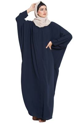 Navy Blue Plain kashibo Islamic Abaya 3