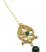 Green  Brass Maang Tikka