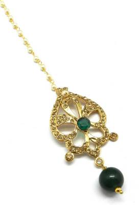 Green  Brass Maang Tikka 3