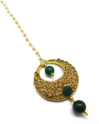Green  Brass Maang Tikka 3
