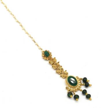 Green  Brass Maang Tikka 2