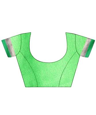 Light green embroidered polyester saree with blouse 5
