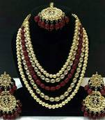 Kundan And Red Onyx Necklace Set With Mangtikka