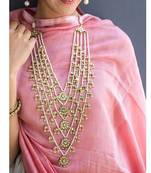 Gold Plated 5 Line Kundan Panchlada Rani Haar Necklace