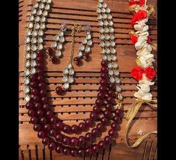 Kundan And Red Onyx Necklace Set 1