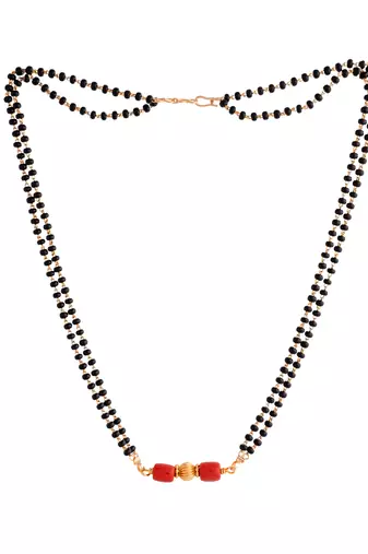 Black beads daremani SHORT 18" double line one gram gold