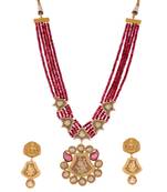 Maroon Rodolite Beads Product Thewa Work Necklace