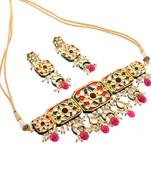 Royal Choker Multicolor Kundan Enamal Work Necklace Set