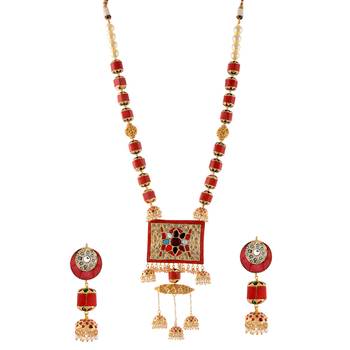 Vintage Look Multicolour  Necklace Withjadau Kundan Work 1