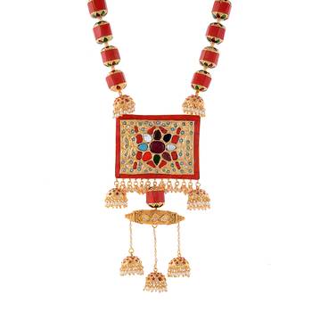 Vintage Look Multicolour  Necklace Withjadau Kundan Work 2
