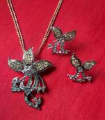 silver & gold diamond look necklace