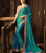 Multicolor embroidered art silk sarees saree with blouse