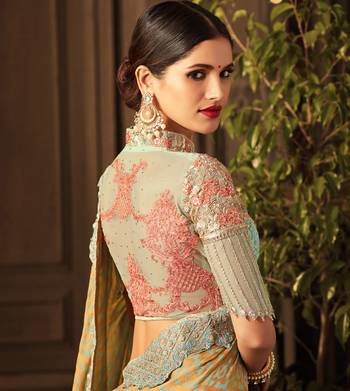 Multicolor embroidered art silk sarees saree with blouse 3