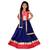 Blue  Embroidered Stitched Lehenga Choli And Dupatta Set For Girls