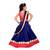 Blue  Embroidered Stitched Lehenga Choli And Dupatta Set For Girls