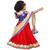 Red Pure Jacquard And Banglory Silk Stitched Lehenga Choli Set For Girls