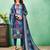 Blue printed cotton salwar with dupatta