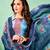 Blue printed cotton salwar with dupatta