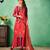 Light-red printed cotton salwar with dupatta