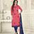 Pink embroidered cotton salwar with dupatta