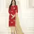 Red Embroidered Cotton Salwar With Dupatta