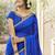 Blue Embroidered Georgette Saree With Blouse