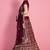Wine Embroidered Velvet Lehenga With Dupatta