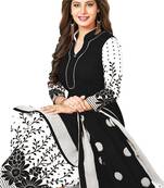 Black And White Printed Cotton Unstitched Salwar Kameez With Dupatta