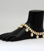 White Color Kundan Kundan Anklets For Girls And Women