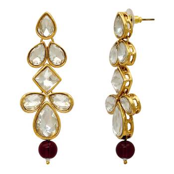 Wedding Collection Maroon Color Kundan Earrings 2