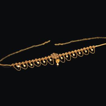 Gold Color Imitation Pearl Kamarband For Women 1