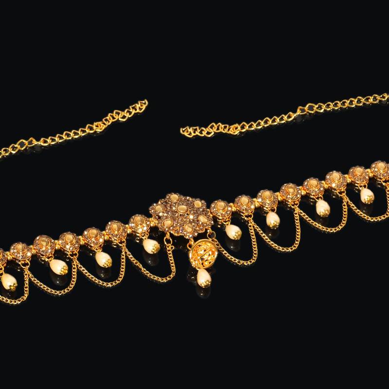 Gold Color Imitation Pearl Kamarband For Women