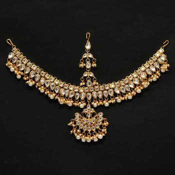 White Color Kundan Work Matha Patti 1