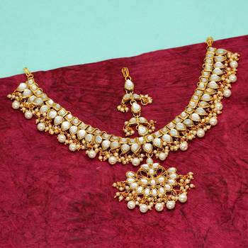 White Color Kundan Work Matha Patti 2