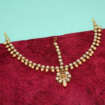 Gold Color Kundan Work Matha Patti 2