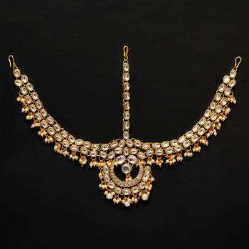White Color Kundan Work Matha Patti 1