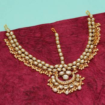 White Color Kundan Work Matha Patti 2