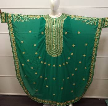 Green Embroidered Georgette Islamic Farasha 1