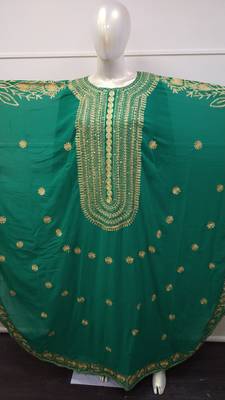 Green Embroidered Georgette Islamic Farasha 2