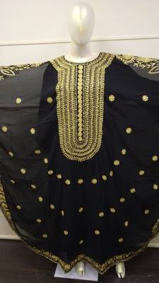 Balck Embroidered Georgette Islamic Farasha 2